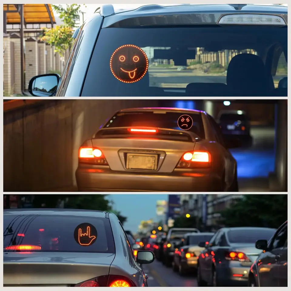 LED Car Expression Display with Remote Control for Quick Gesture Changes, Easy Installation Multiple Light Modes Hand Gesture Signal Light, Bright LED Anti-Tailgating and Safety Warnings