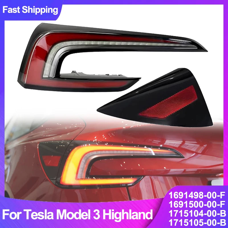 New Tail light Assembly & Rear Charging Port Cover Trim Panel For Tesla Model 3 Highland 2023-2026 Auto Replacement Parts