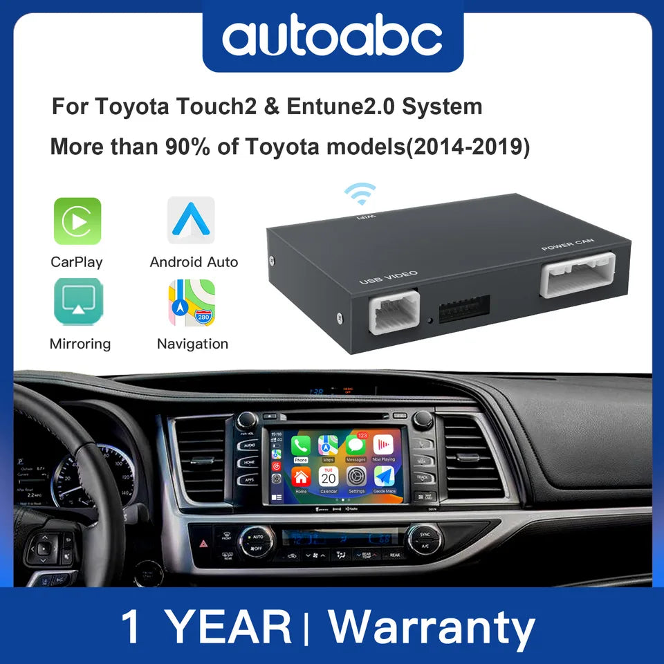 AUTOABC 2025 Wireless Carplay For Toyota Auris C-HR  2014-2018 with Android Auto Mirror Link AirPlay Functions
