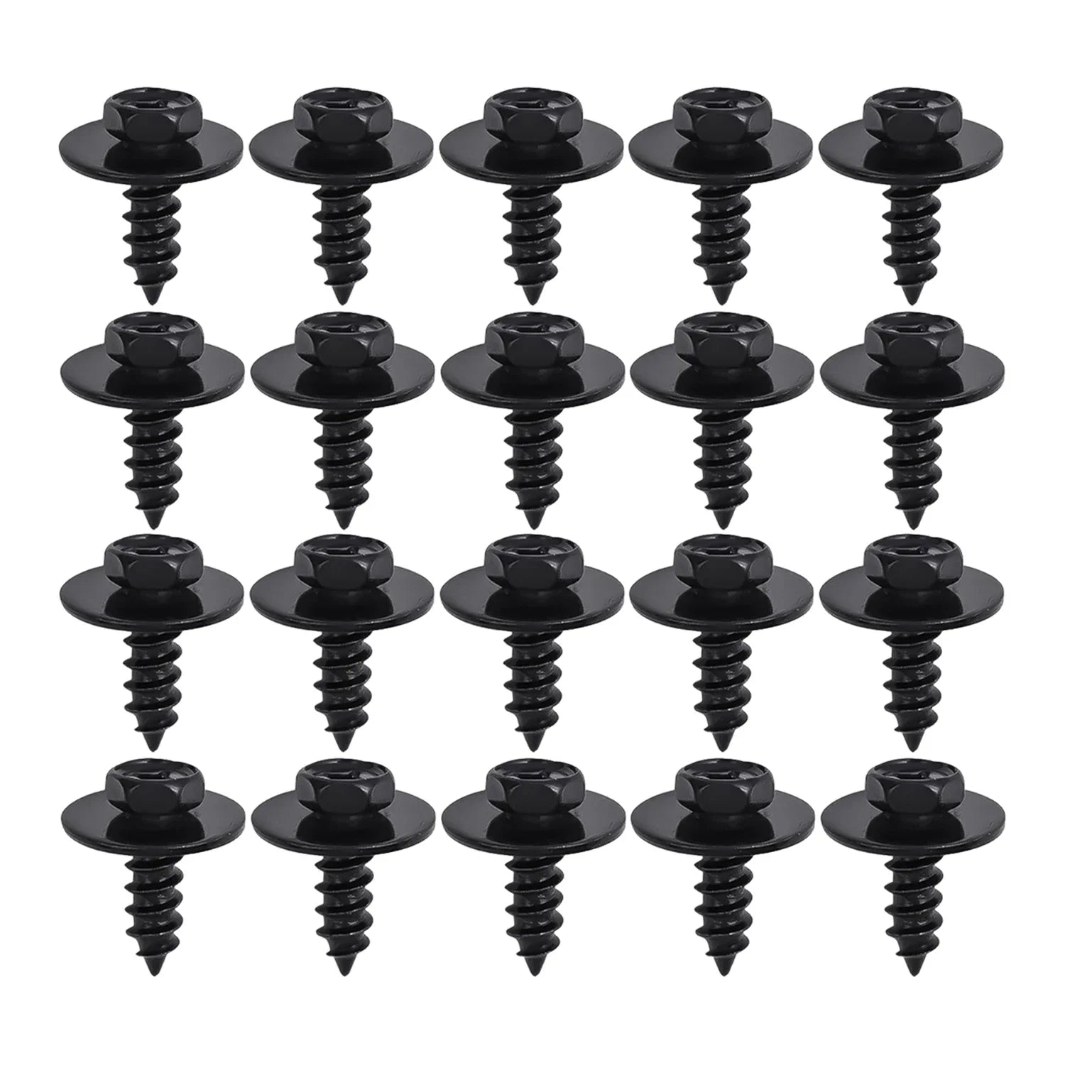 M6*16 Hex Flange Self-Tapping Screws for Toyota Honda Ford Car Bumper Fender Mudguard Carbon Steel Screws Fastener Auto Parts