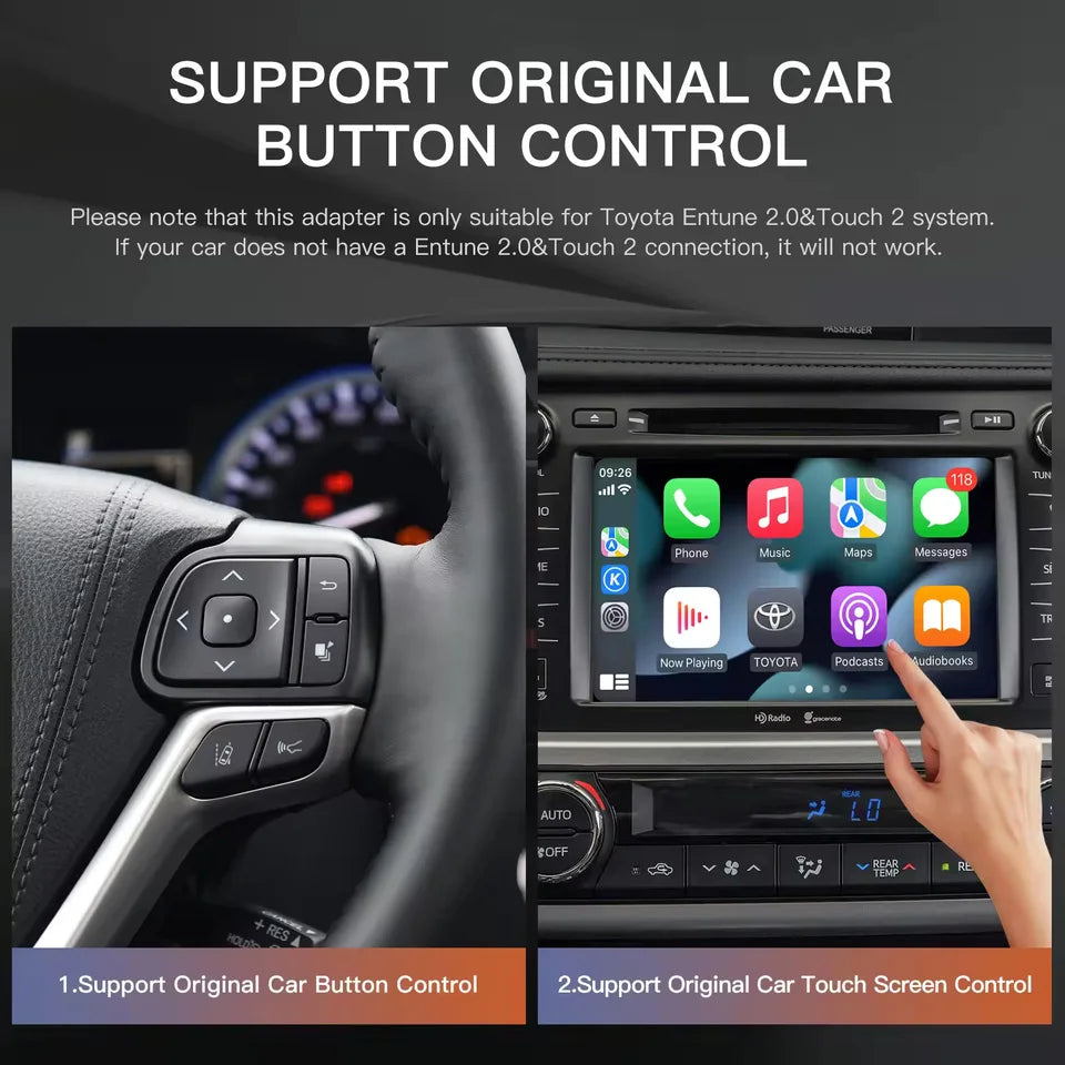 AUTOABC 2025 Wireless Carplay For Toyota Auris C-HR  2014-2018 with Android Auto Mirror Link AirPlay Functions