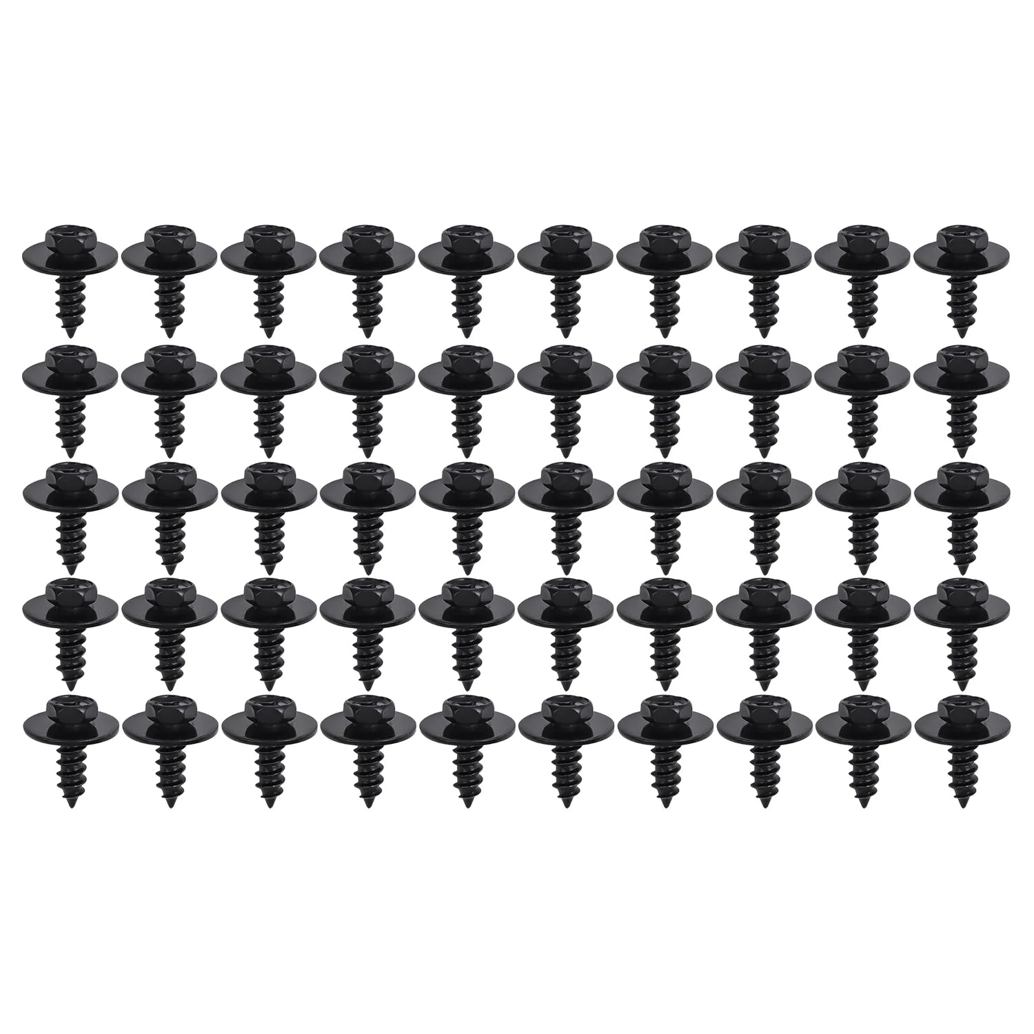 M6*16 Hex Flange Self-Tapping Screws for Toyota Honda Ford Car Bumper Fender Mudguard Carbon Steel Screws Fastener Auto Parts