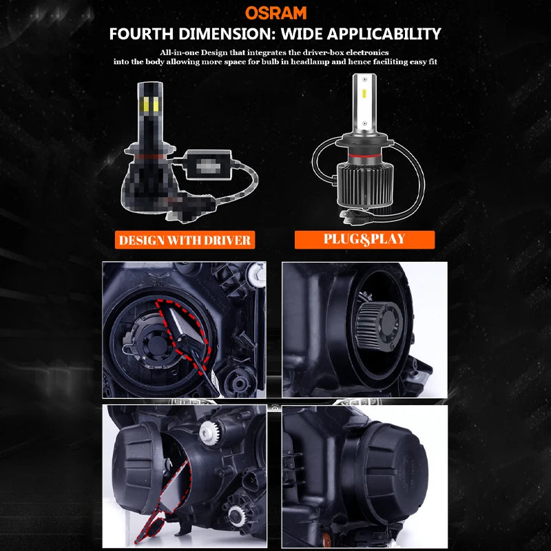 OSRAM Original Auto H7 H4 Led Car Headlight Bulbs 9012 HIR2 Lamp HB2 9003 H1 9005 9006 HB4 HB3 H11 H8 Fog Lights 6000K White 12V