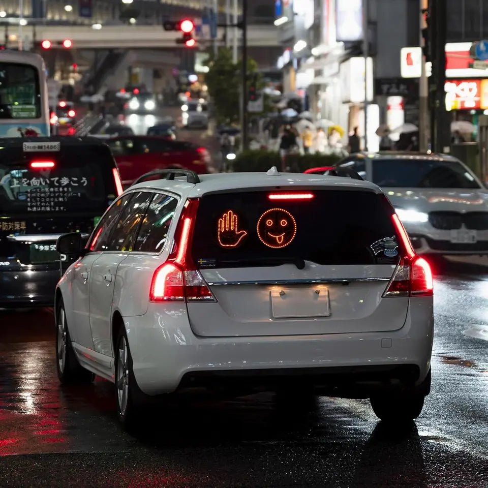 LED Car Expression Display with Remote Control for Quick Gesture Changes, Easy Installation Multiple Light Modes Hand Gesture Signal Light, Bright LED Anti-Tailgating and Safety Warnings